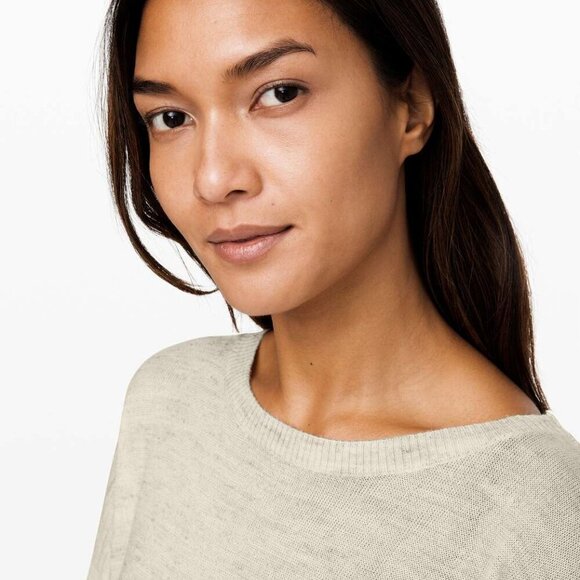 Lululemon Well Being Open Knit Crewneck Sweater Cream 26101 - Picture 2 of 12